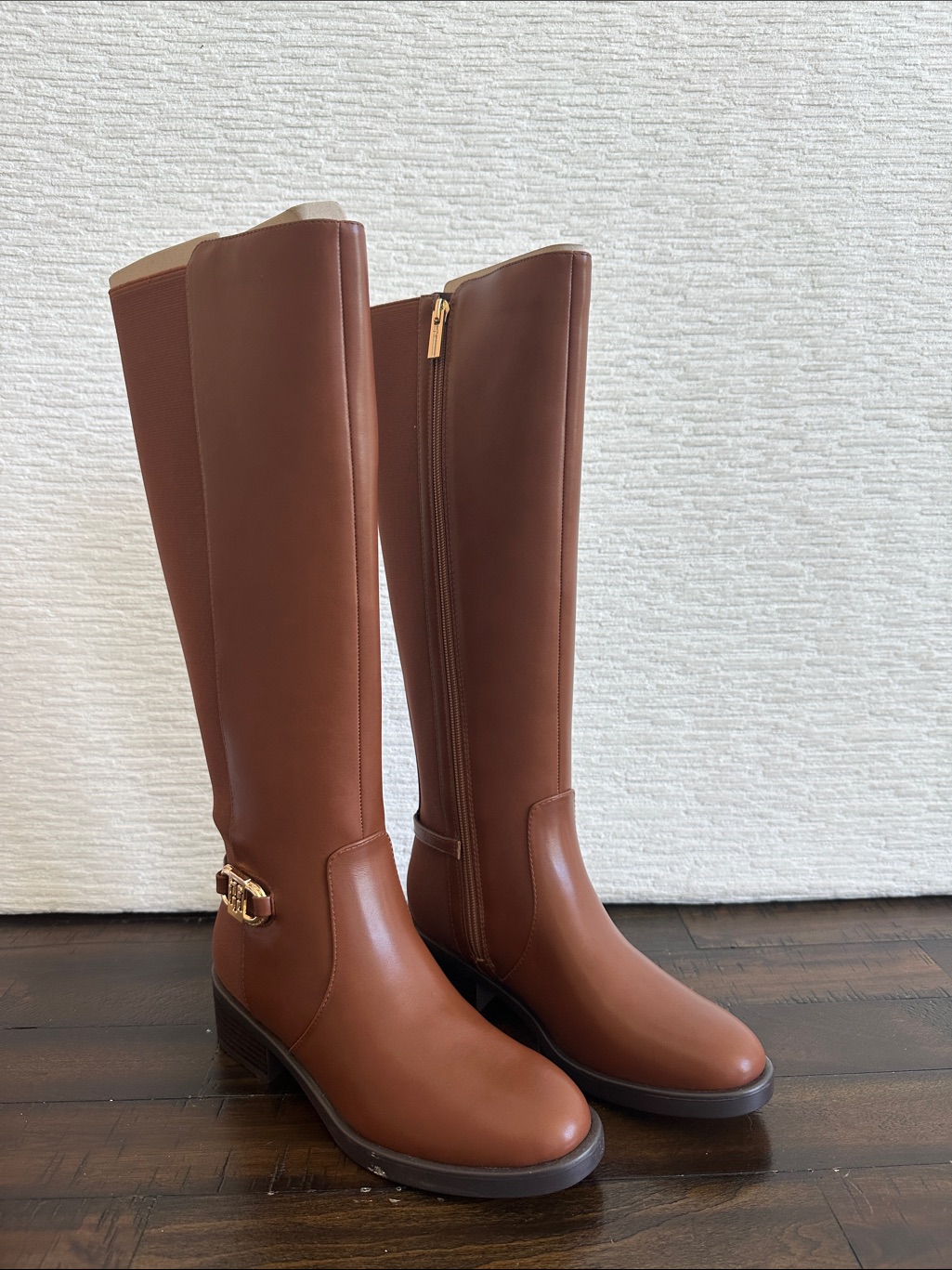 Tommy Hilfiger Chestnut Brown Over-The-Knee Leather Boots